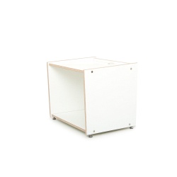 Design Container als Hifi-Regal oder Druckertisch Multiplex weiß